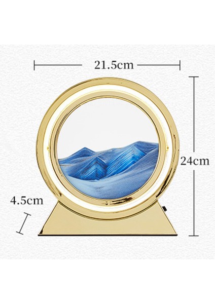 3D Kum Sahnesi Dinamik Gece Hafif Kum Saati Lambası Dekorasyonu Rahatlatıcı Oyuncaklar Mavi (Yurt Dışından)