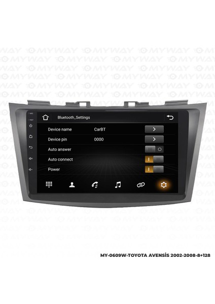 Toyota Avensis Android 12 Multimedya Carplay 4gb RAM+64GB HDD 2002-2008 Navigasyon Ekran modelleri
