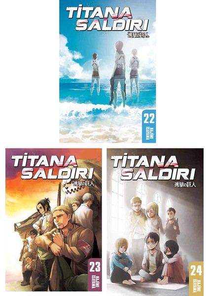 Titana Saldırı 22-23-24. Ciltler Manga Seti - Hajime İsayama