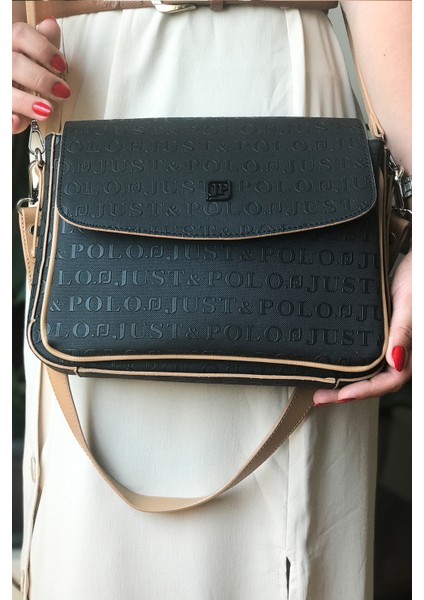 2 Askılı 5 Bölmeli Özel Seri Kadın Çapraz Omuz Çantası 4063 Siyah Taba fırsatları