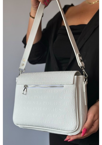 2 Askılı 5 Bölmeli Özel Seri Kadın Çapraz Omuz Çantası 4063 Beyaz indirimleri