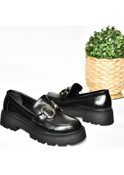 R996090008 Siyah Rugan Kalın Tabanlı Günlük Ayakkabı fiyatları