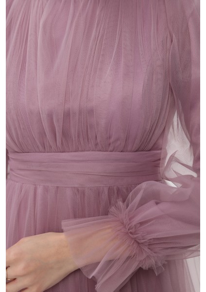 Tesettür Abiye Elbise Hayal Tül Büzgü Detaylı fırsatları