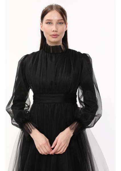 Tesettür Abiye Elbise Hayal Tül Büzgü Detaylı fırsatları