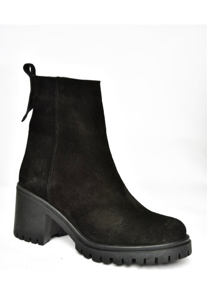 R654006502 Siyah Süet Kalın Topuklu Kadın Bot fırsatları