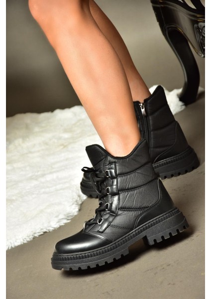 R274510004 Siyah Kumaş Kalın Tabanlı Kadın Bot indirimleri