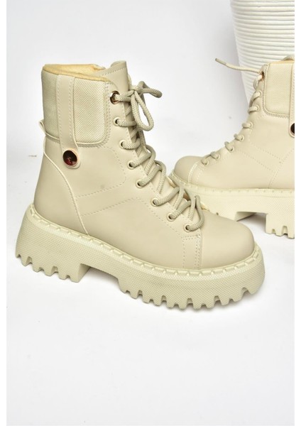 R973970109 Bej Kalın Tabanlı Kadın Bot fırsatları