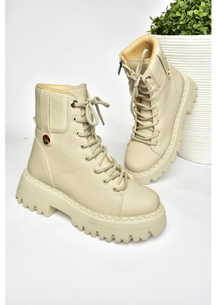 R973970109 Bej Kalın Tabanlı Kadın Bot indirimleri