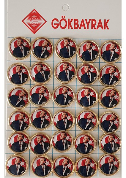 Atatürk Resimli Rozet (30'lu)