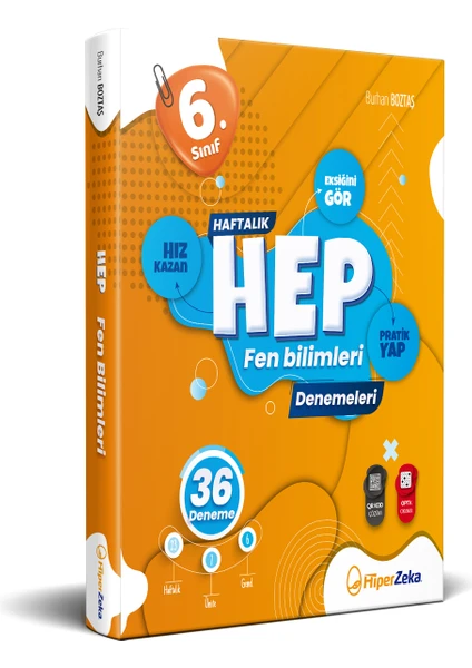 Hiper Zeka Yayınları 6. Sınıf Haftalık Hep Fen Bilimleri 36 Denemeleri