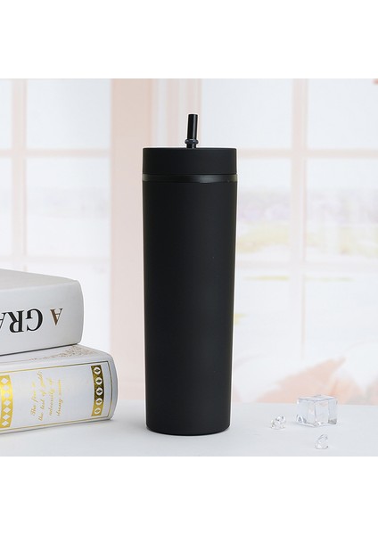 Çift Katmanlı Plastik Bardak Büyük Kapasiteli Düz Bardak Soğuk Içecek Kullanışlı Bardak Saman Bardak (Yurt Dışından)
