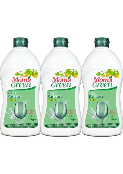 Mom's Green  3' lü Bitkisel Bulaşık PARLATICI  Limon 3 x 500 ml