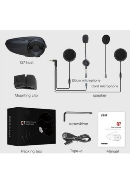 Motosiklet Suya Dayanıklı Mp3 ve Radyo Dinleme Bluetooth 5.0 Bağlantılı Motor Intercom