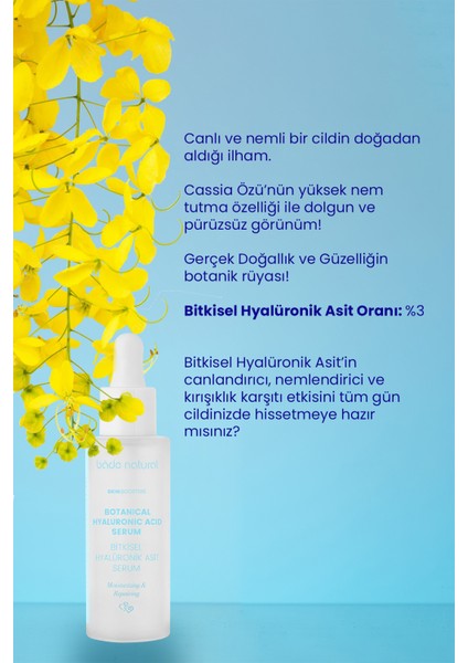 Bade Natural Bitkisel Hyalüronik Asit Yüz Serumu Nemlendirici Ve Canlandırıcı 30 ml