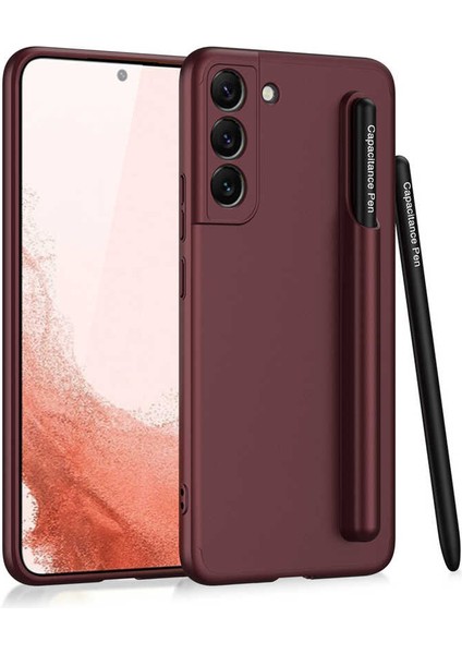 Samsung Galaxy S22 Kılıf Mat Görünümlü Ince Tasarımlı Kalemli Ays Kapak