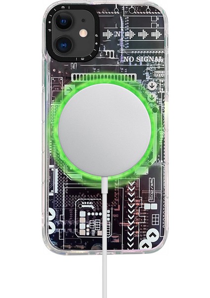 Apple iPhone 11 Kılıf Magsafe Özellikli Infinity Desenli Silikon Kapak