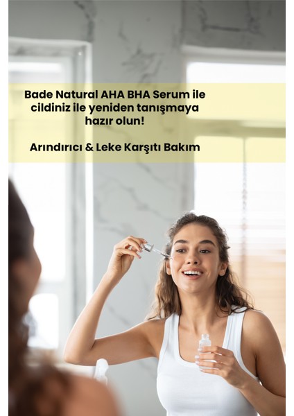 AHA BHA Yüz Serumu Cilt Tonu Eşitleyici Canlandırıcı Etkili 30 ml