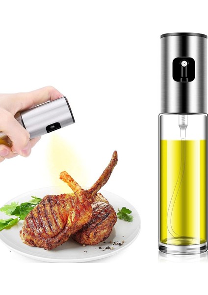 Yağ Sirke Limon Püskürtme Şişesi Cam Sprey Yağlık Püskürtmeli 100 ml