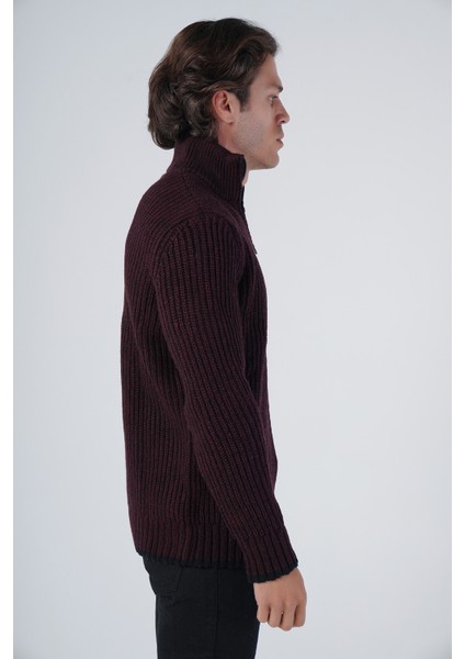 Erkek Selanik Örgü Muline Dik Yaka Fermuarlı Triko Yün Kazak TRIST-5316 fiyatları