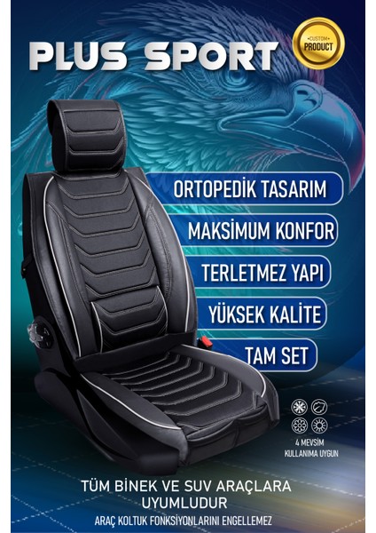 renault Megane 4 Hb Lüx Oto Koltuk Kılıfı Ön Arka Takım (Antalya) Siyah Beyaz