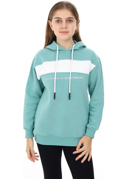 Angelos Girls Kız Çocuk Garnili Kapüşonlu Sweatshirt Hoodie 7-13 Yaş LX275