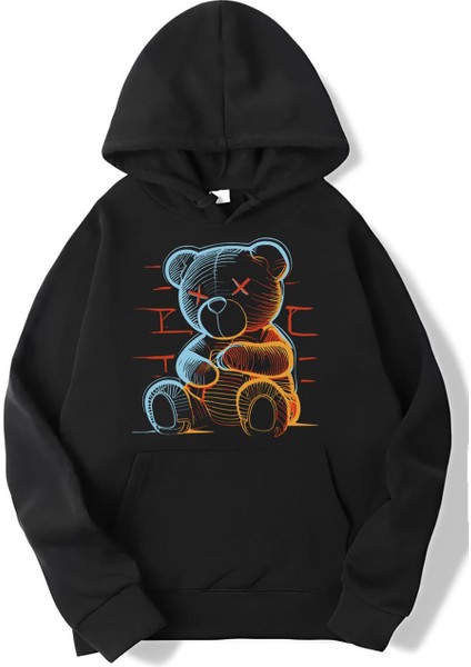 Oversize Neon Teddy Bear Hoodie