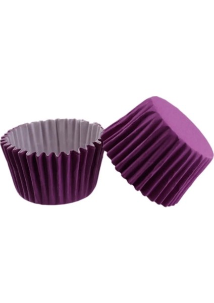 Muffin Cupcake Kek Kalıbı Kapsülü Özel Pet Kapsül 25 Adet Lila Renk