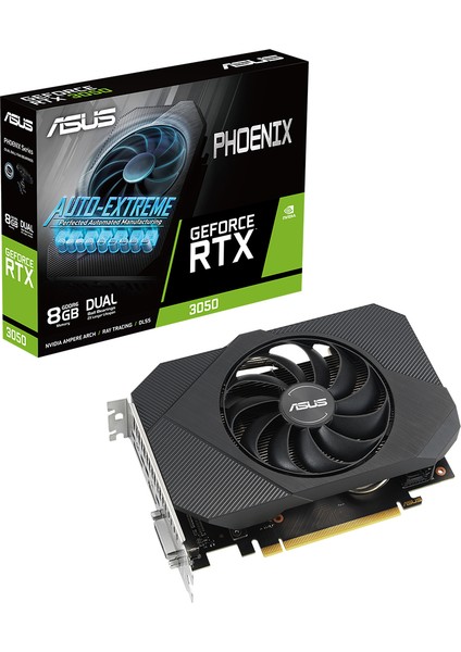 GEFORCE PHOENIX RTX 3050 8GB 128bit GDDR6 1807MHz DVI HDMI DP (PH-RTX3050-8G-V2) EKRAN KARTI