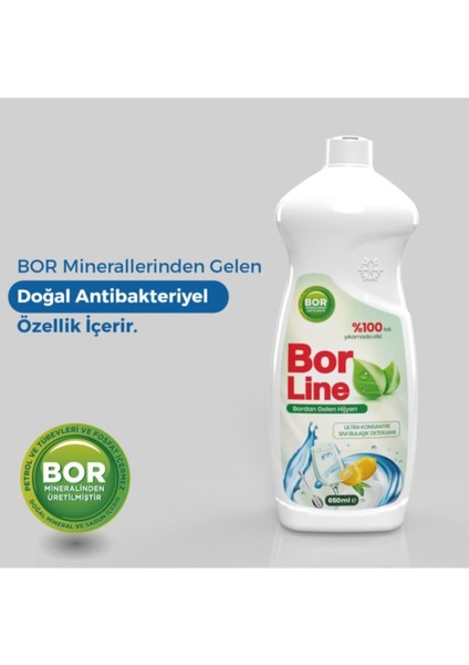 % 100 Yerli Üretim Bor Katkılı Bulaşık Deterjanı Limonlu 650 ml x 14 Adet