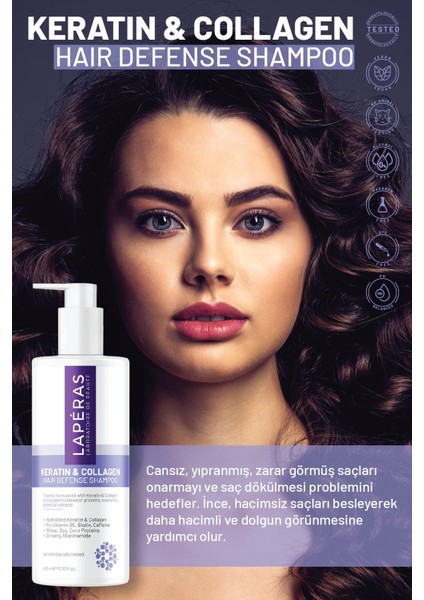 Besleyici Onarıcı ve Dökülme Karşıtı Keratin & Collagen Saç Bakım Şampuanı 400 ml