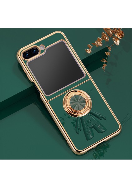 Samsung Galaxy Z Flip 4 Tampon Telefon Kılıfı Yüzüklü Kapak (Yurt Dışından)