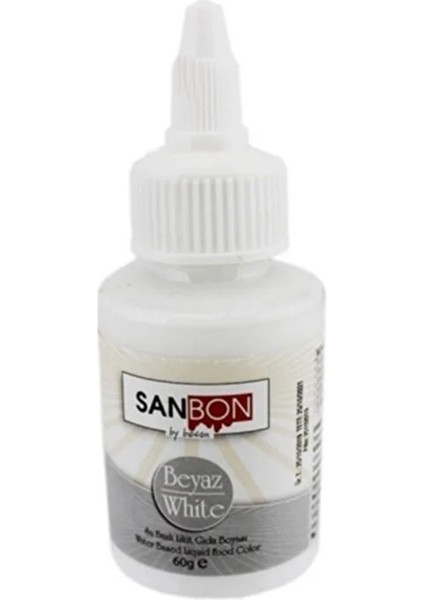Gıda Boyası Su Bazlı Likit Sıvı Gıda Boyası 60 gr Beyaz Renk