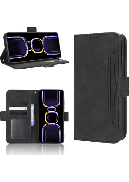 Telefon Kılıfı Xiaomi Mi Poco F5 Pro Kart Yuvalı Deri Telefon Kılıfı (Yurt Dışından)