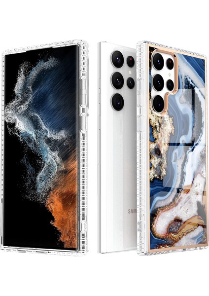 Samsung Galaxy S22 Ultra Mermer Elektroliz Telefon Kılıfı (Yurt Dışından)