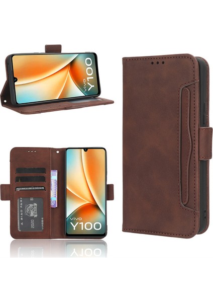 Telefon Kılıfı Vivo Y100 5g/t2 5g Kart Yuvalı Deri Telefon Kılıfı (Yurt Dışından)