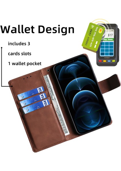 Kart Yuvası ile Samsung Galaxy S22 Ultra Deri Telefon Kılıfı Için Telefon Kılıfı (Yurt Dışından)