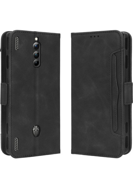 Nubia Red Magic 8 Pro Kart Yuvalı Deri Cüzdan Telefon Kılıfı (Yurt Dışından)