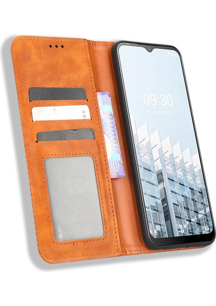 Tecno Pop 6 Pro Deri Manyetik Telefon Kılıfı (Yurt Dışından)
