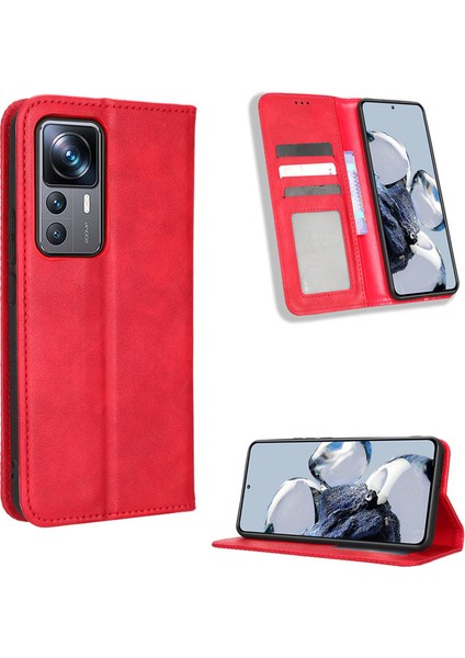 Xiaomi Mi 12T Pro Deri Manyetik Telefon Kılıfı (Yurt Dışından)