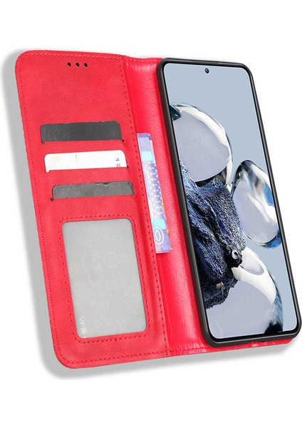 Xiaomi Mi 12T Pro Deri Manyetik Telefon Kılıfı (Yurt Dışından)