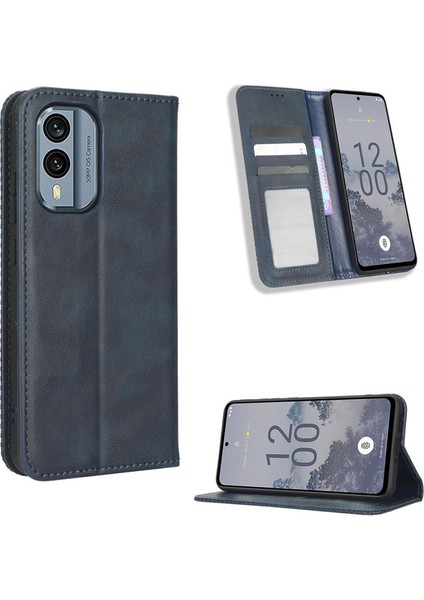 Nokia X30 Deri Manyetik Telefon Kılıfı (Yurt Dışından)