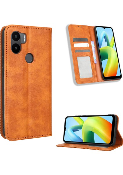 Xiaomi Redmi A1 Plus Deri Manyetik Telefon Kılıfı (Yurt Dışından)