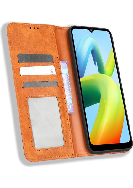 Xiaomi Redmi A1 Plus Deri Manyetik Telefon Kılıfı (Yurt Dışından)