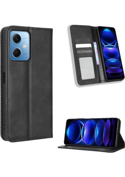 Xiaomi Redmi Note 12 Pro Plus Deri Manyetik Telefon Kılıfı (Yurt Dışından)