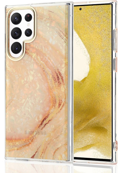 Samsung Galaxy S22 Ultra Mermer Elektroliz Telefon Kılıfı (Yurt Dışından)
