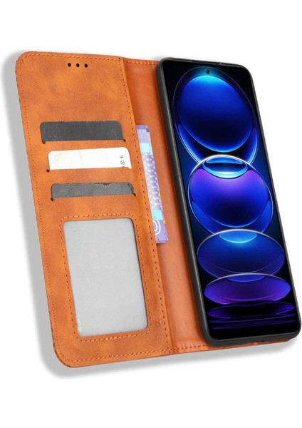Xiaomi Redmi Note 12 Deri Manyetik Telefon Kılıfı (Yurt Dışından)