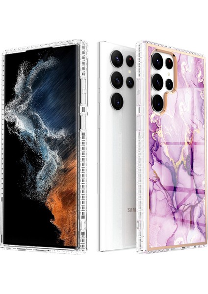 Samsung Galaxy S22 Ultra Mermer Elektroliz Telefon Kılıfı (Yurt Dışından)