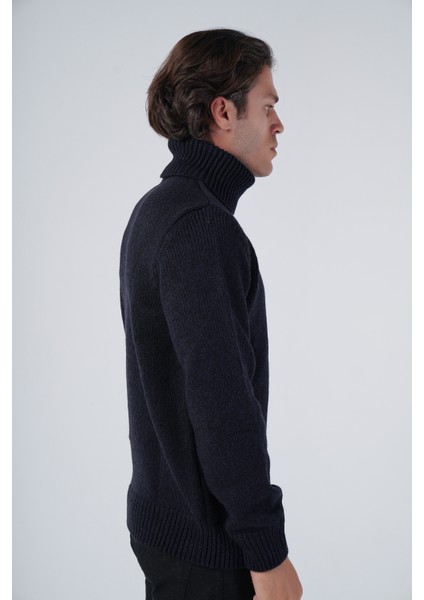 Erkek Düz Tek Plaka Muline Balıkçı Yaka Triko Yün Kazak TRIST-5317 fiyatları