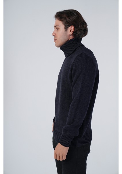Erkek Düz Tek Plaka Muline Balıkçı Yaka Triko Yün Kazak TRIST-5317 fırsatları