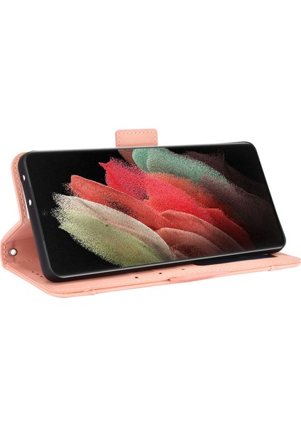 Samsung Galaxy S22 Ultra Kart Yuvalı Deri Telefon Kılıfı (Yurt Dışından)